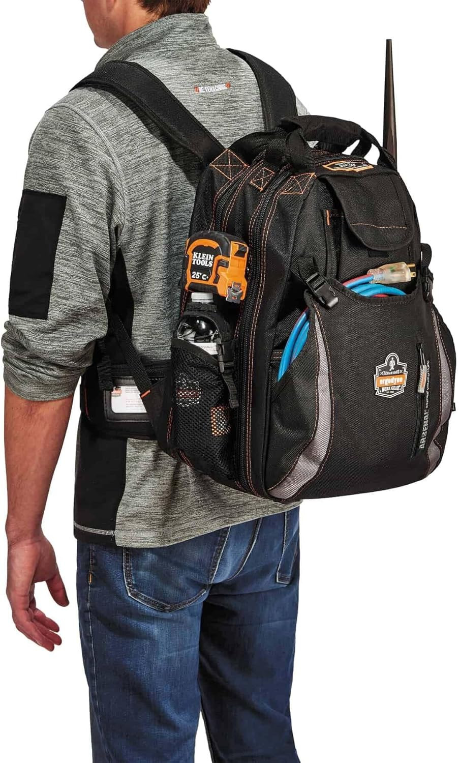 Arsenal 5843 Tool Backpack Dual Compartments,Black,Regular