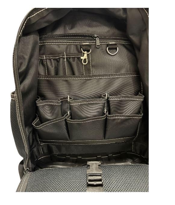 20-408 490mm Heavy Duty Polyester Tool Backpack with Plastic Base, Orange/Black