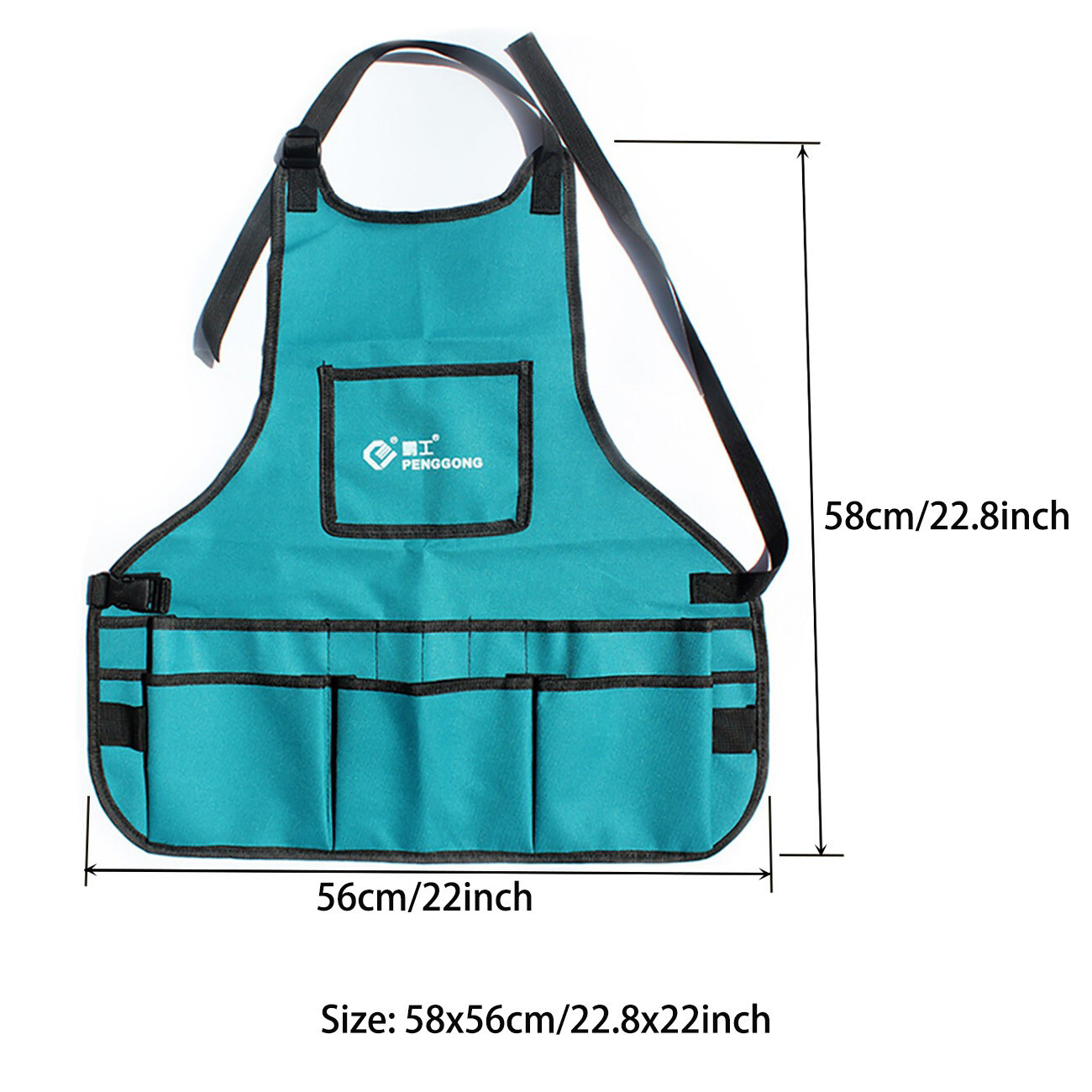 Portable Apron Tool Bag Multiple pocket waterproof 600D Oxford cloth for Garden