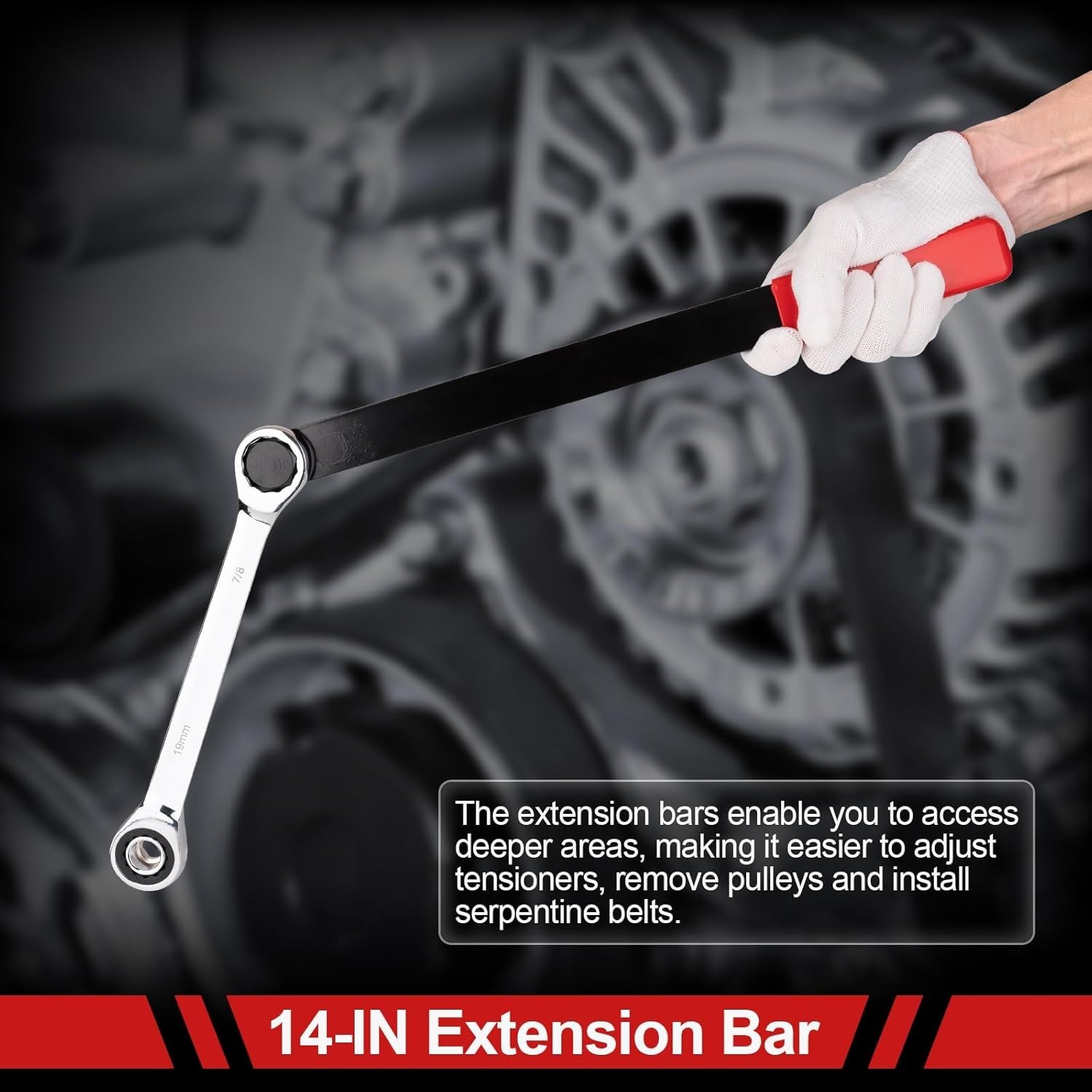 15PCS Chrome Vanadium Serpentine Belt Tool Set for Easy Automotive Maintenance