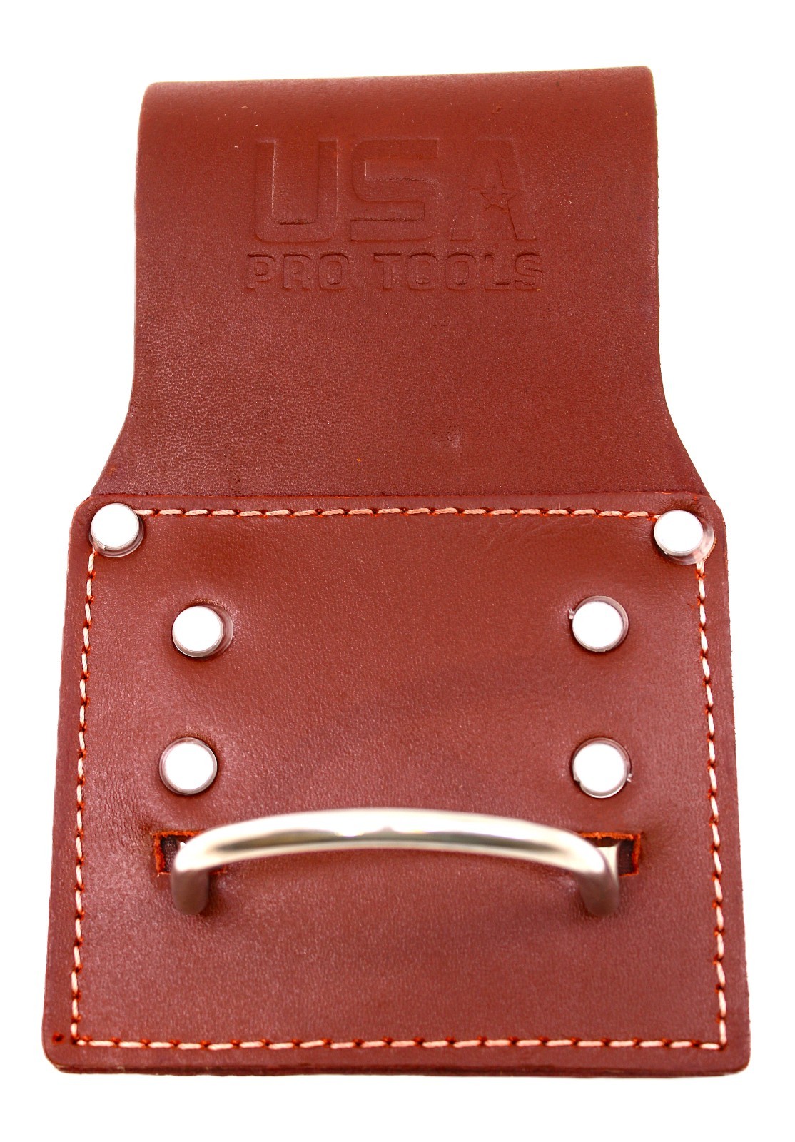 USA PRO TOOLS Grain Leather Hammer Holder – Heavy‑Duty Belt Loop with Rivets