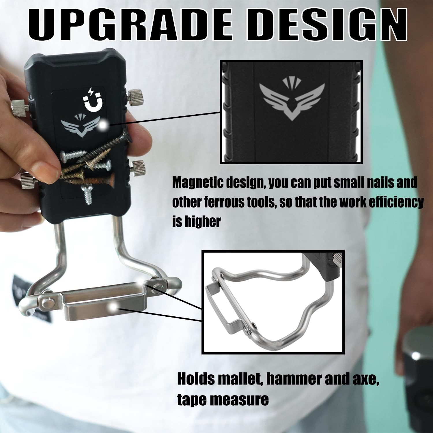 3 in 1 Magnetic Tool Holder, Drill Belt Clip Tape Measure Holder, Hammer Hold…