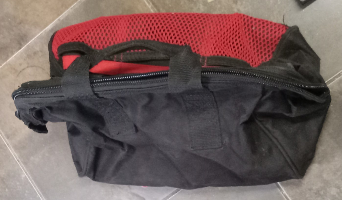 Craftsman Tool Bag 100% Poly Zipper Tote Carrying Bag 8″x8″x 12″ Black/Red Nice!