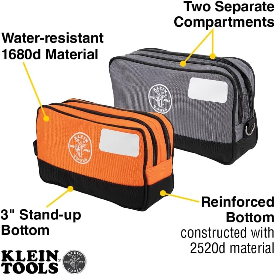 2-Pack Heavy-Duty Tool Bags with Dual Compartments for Efficient Organization