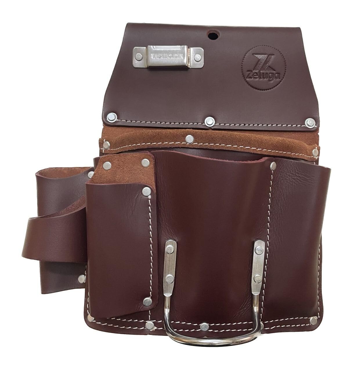 20-233 11 Pocket Pro Leather for Right Hand Drywall Pouch Cherry