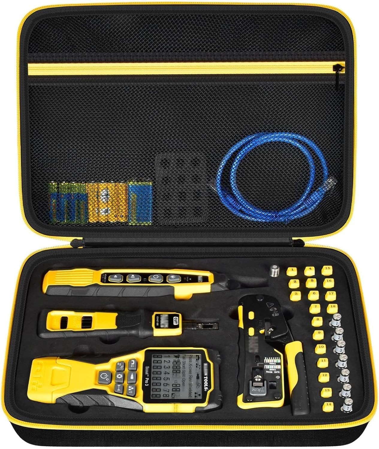 Klein Tools Compatible Zippered Travel Case – 31 Compartments for Cable Testers