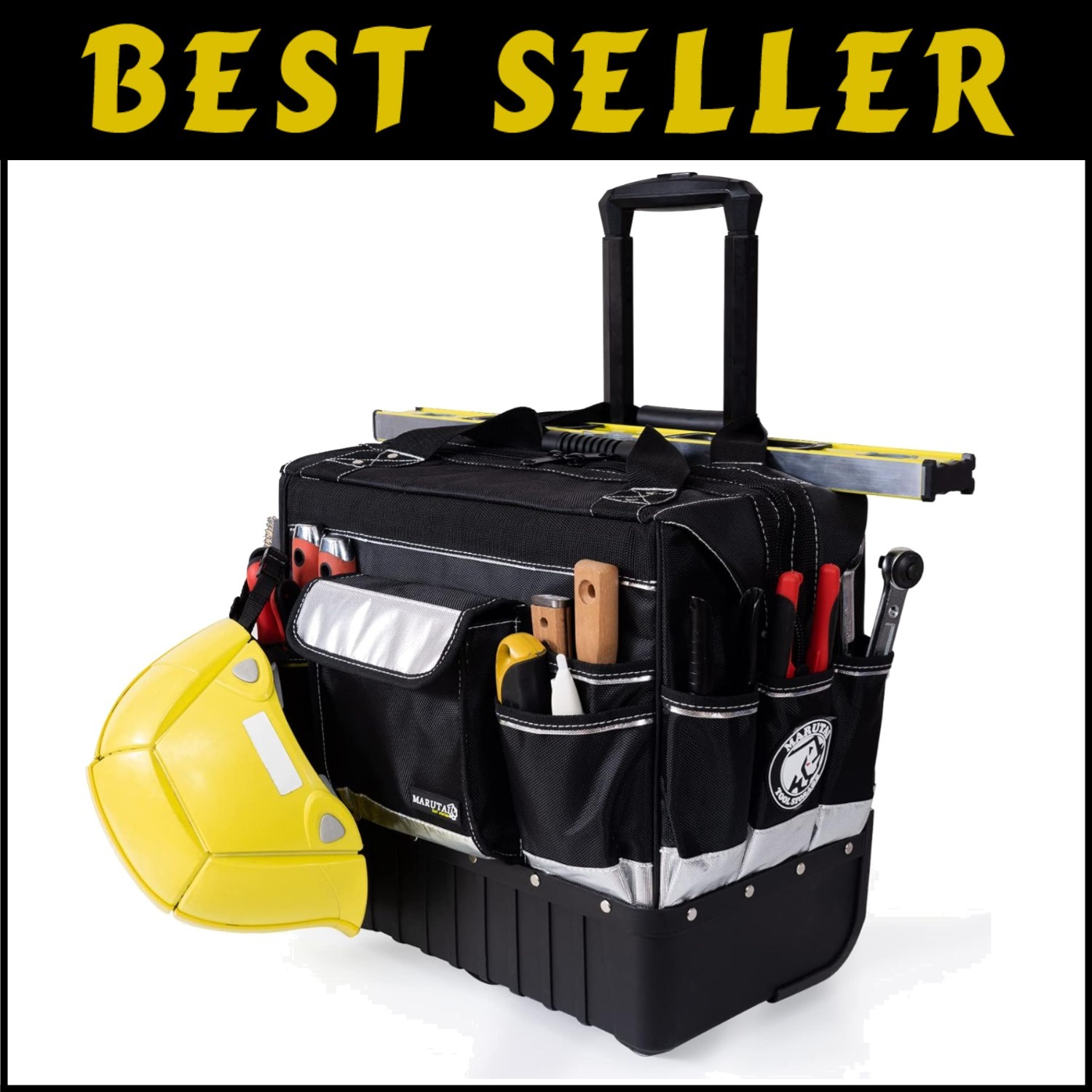 Heavy-Duty 18» Tool Bag with 40 Pockets – Waterproof & Portable with Wheels