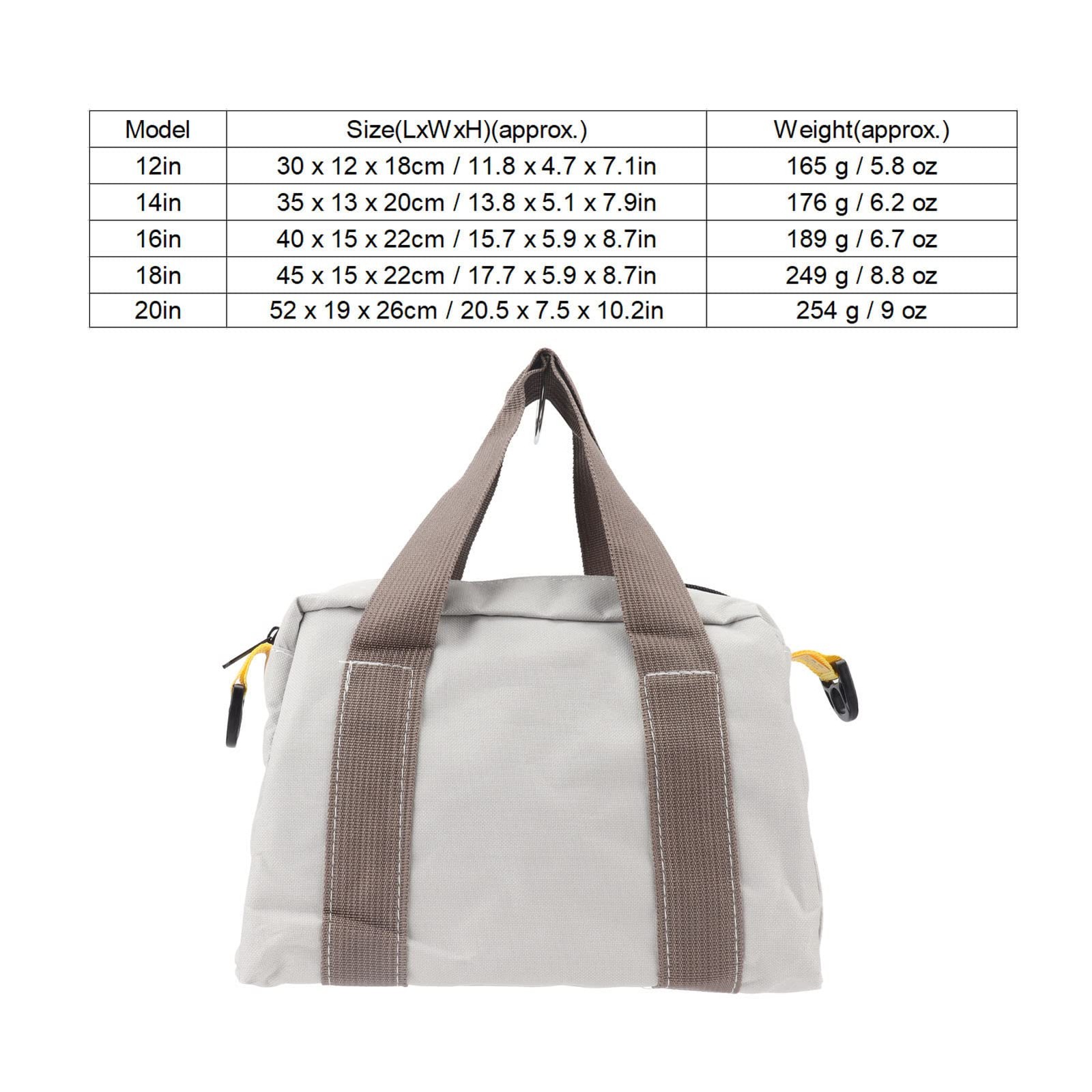 Wide Mouth Tool Bag Hardware Storage With Large Capacity Handle 12 Inch 30.5cm