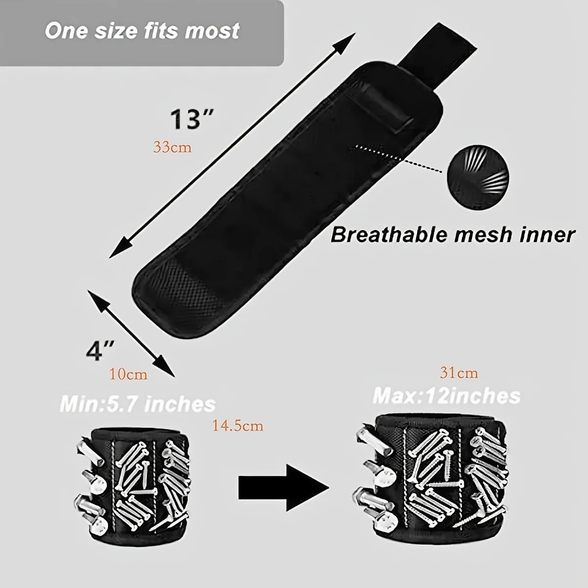 Magnetic Wristband for Holding Screws,Nails Drilling Wrist Tool Holder Belt 1Pc
