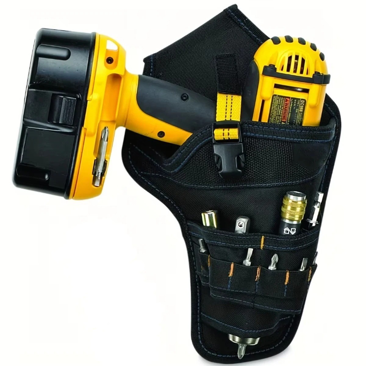 Heavy Duty Drill Holster Tool Belt Pouch Bit Holder Hanging Waist Bag Drill Tool