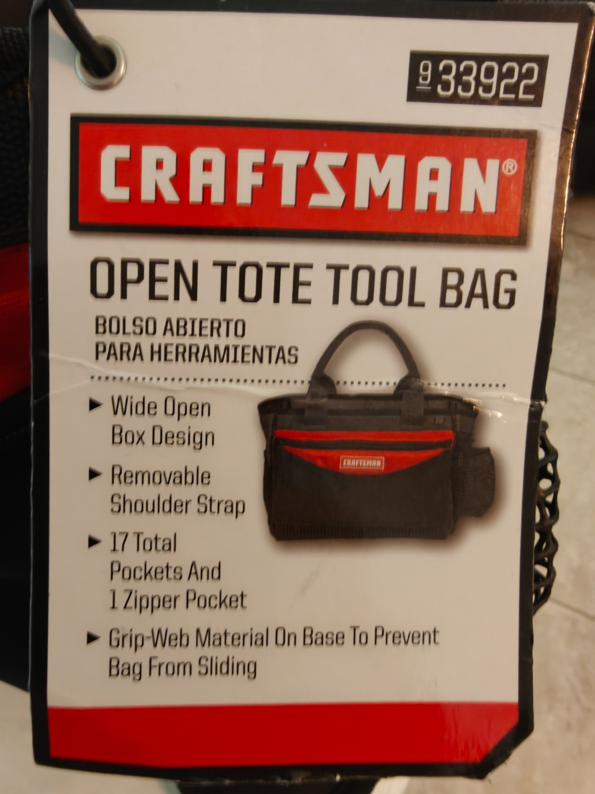 Craftsman 37537 Tool Bag Tote, Black/Red 13″x8.5″x7″, Vintage RARE