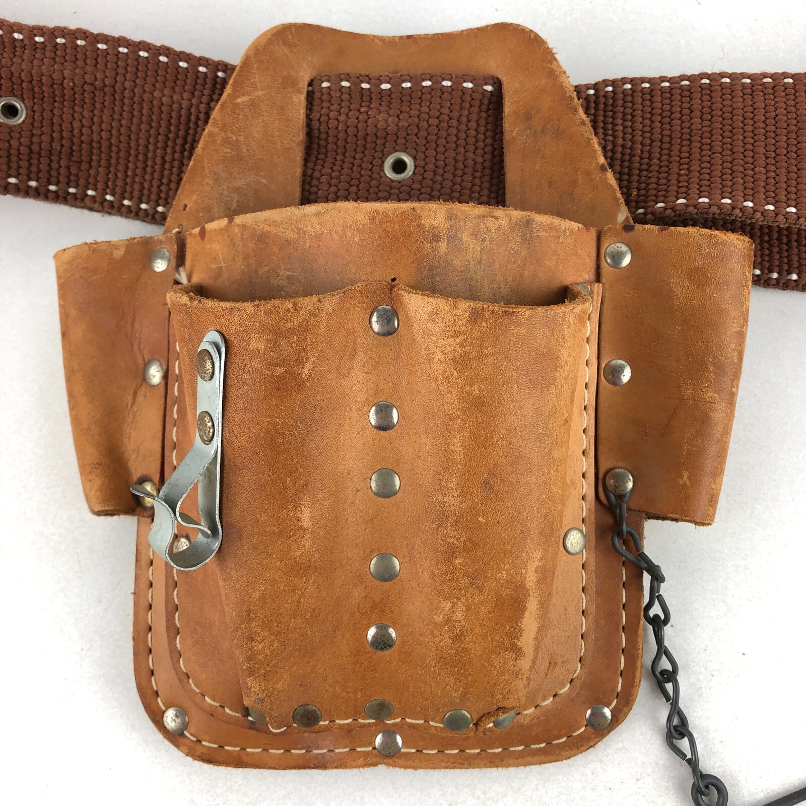 Action Leathercraft LP 403 Professional Tool Pouch With 4 Pockets & Belt USA