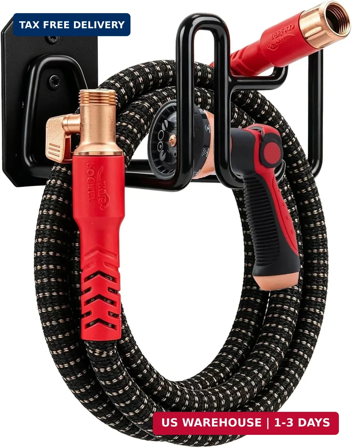 Holder for Pocket Hose, Heavy Duty Metal Wall Mount Hose Organizer, Durable Gard