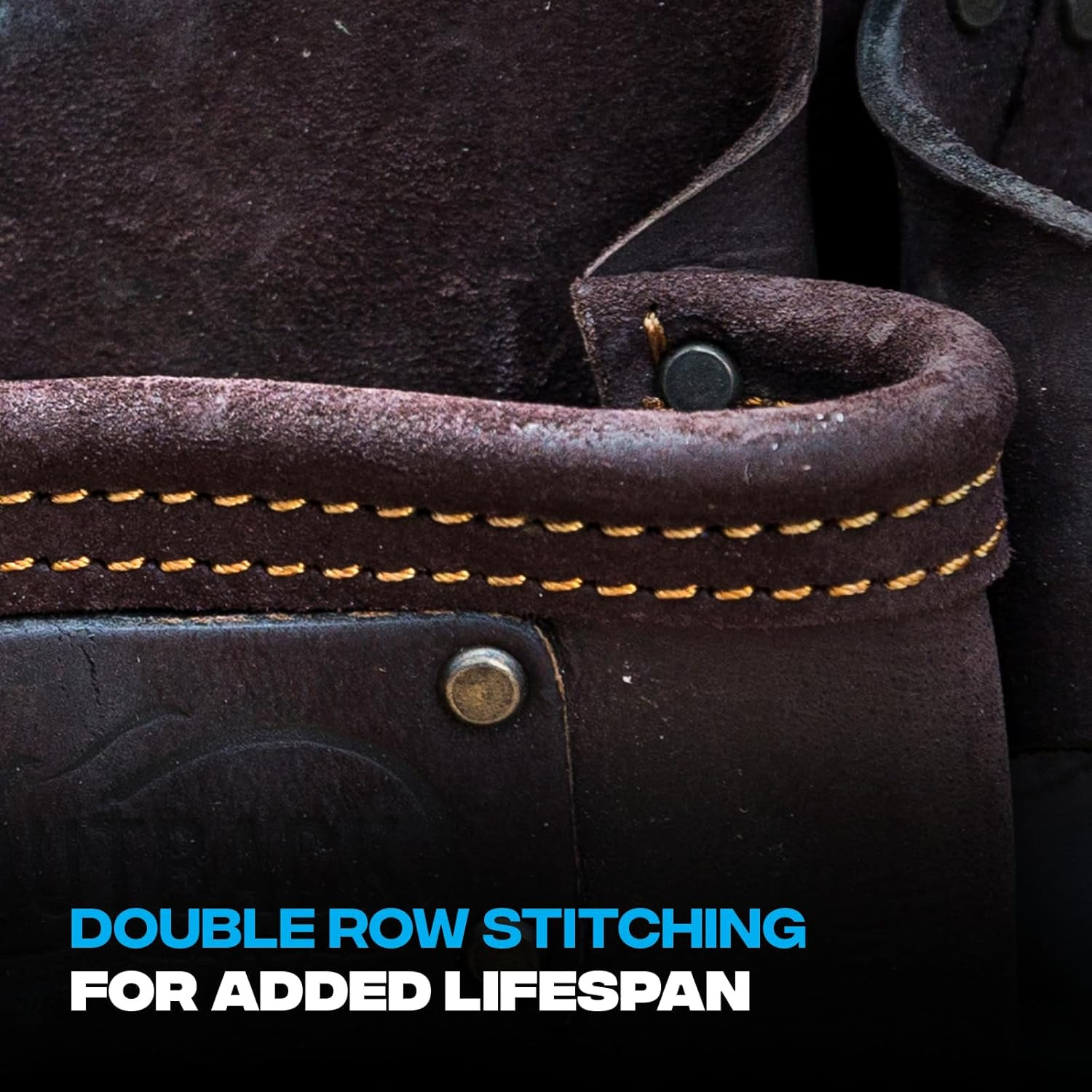Pro Framers Leather Tool Pouch with 7 Pockets and Hammer Holder – P263203