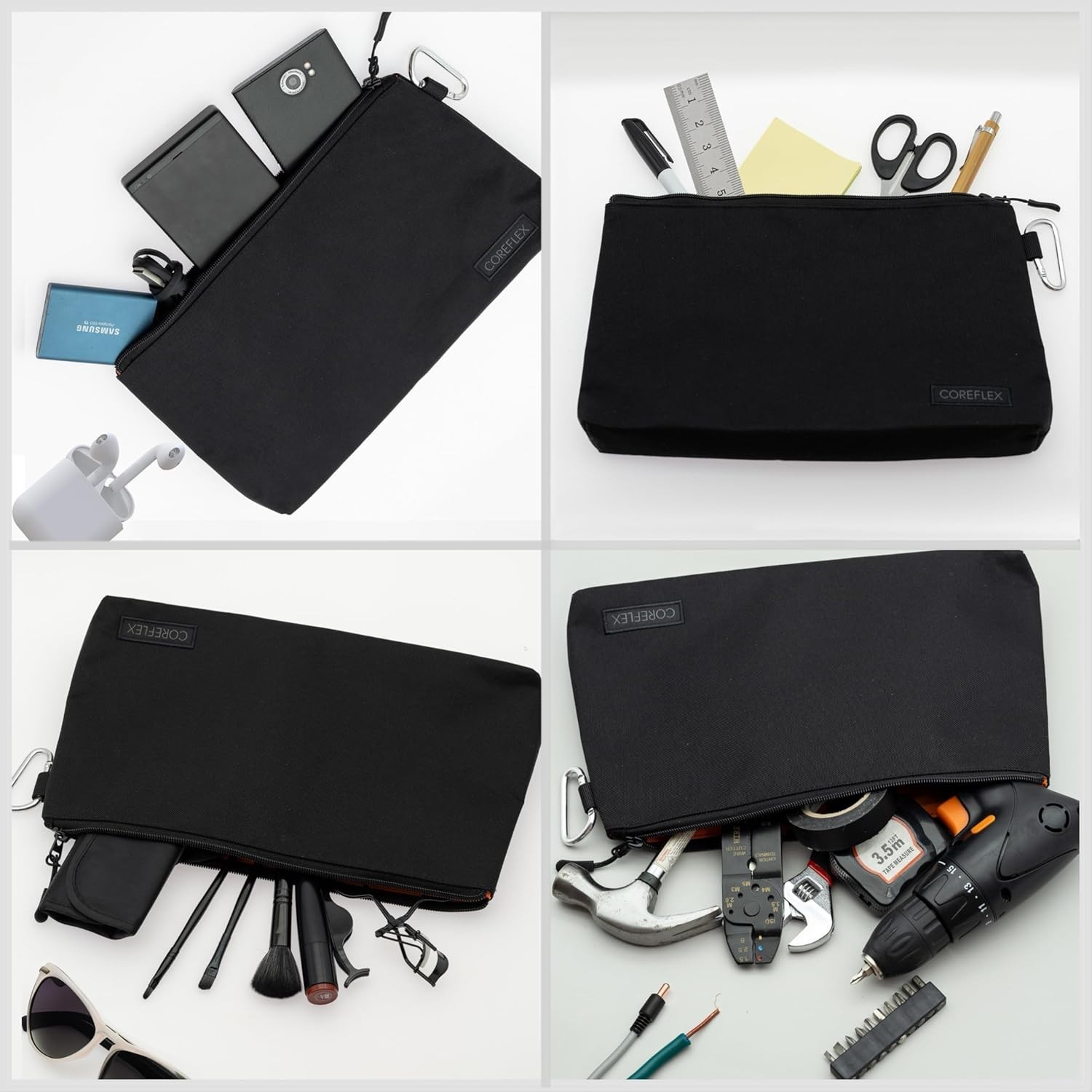 Zipper Tool Bag 6pc Set, 12″ Heavy Duty Canvas