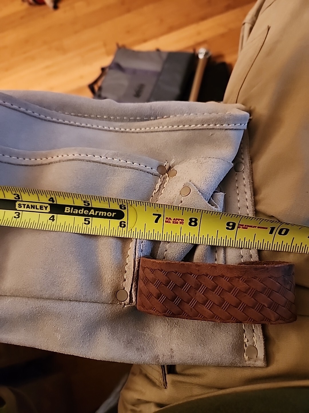 Sears 935726 Work Gear Tool Pouch w/ Belt Leather Gray EUC