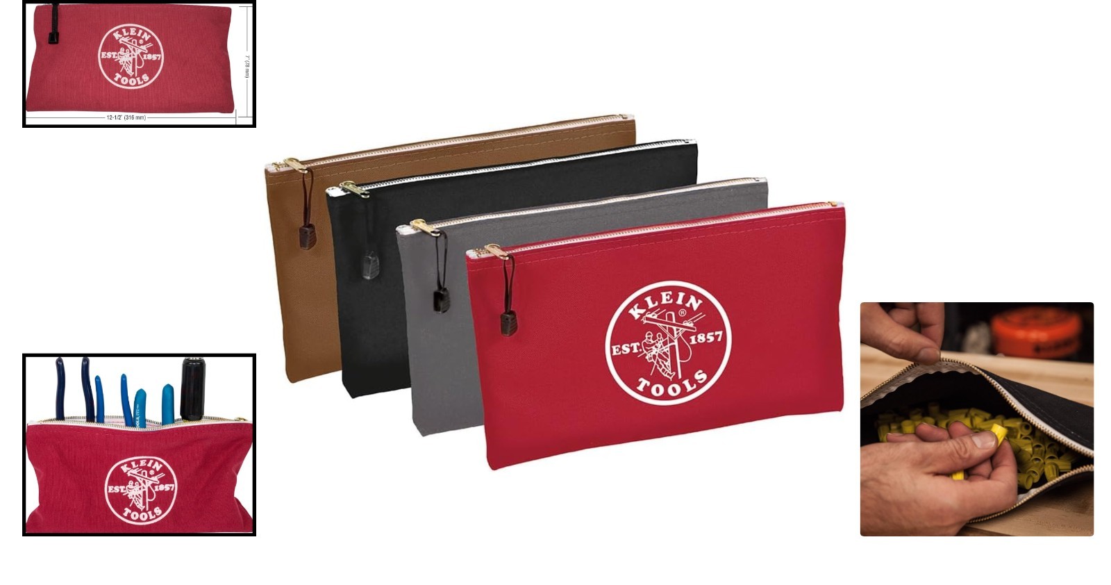 Utility Tool Bag Set – 4 Assorted Colors, Ideal for Tools & Bank Deposits