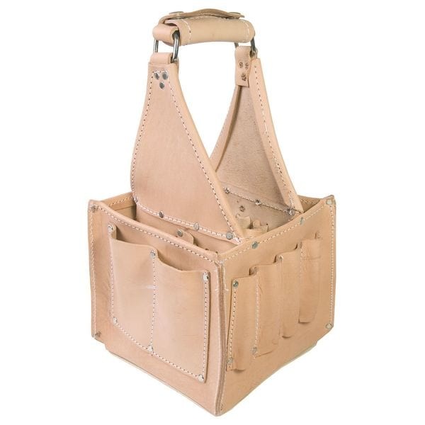 Clc Work Gear 526 Tool Tote, Tan, Leather, 17 Pockets
