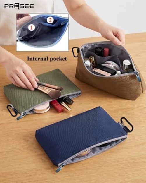 Khaki 11″ Small Tool Pouch Zipper Organizer Bag with 1 Pack