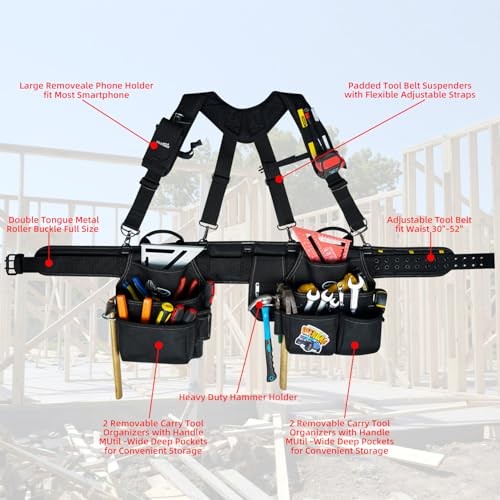 Tool Belt with Suspenders Tool Bag Supenders 5 Piece Framer Combo System