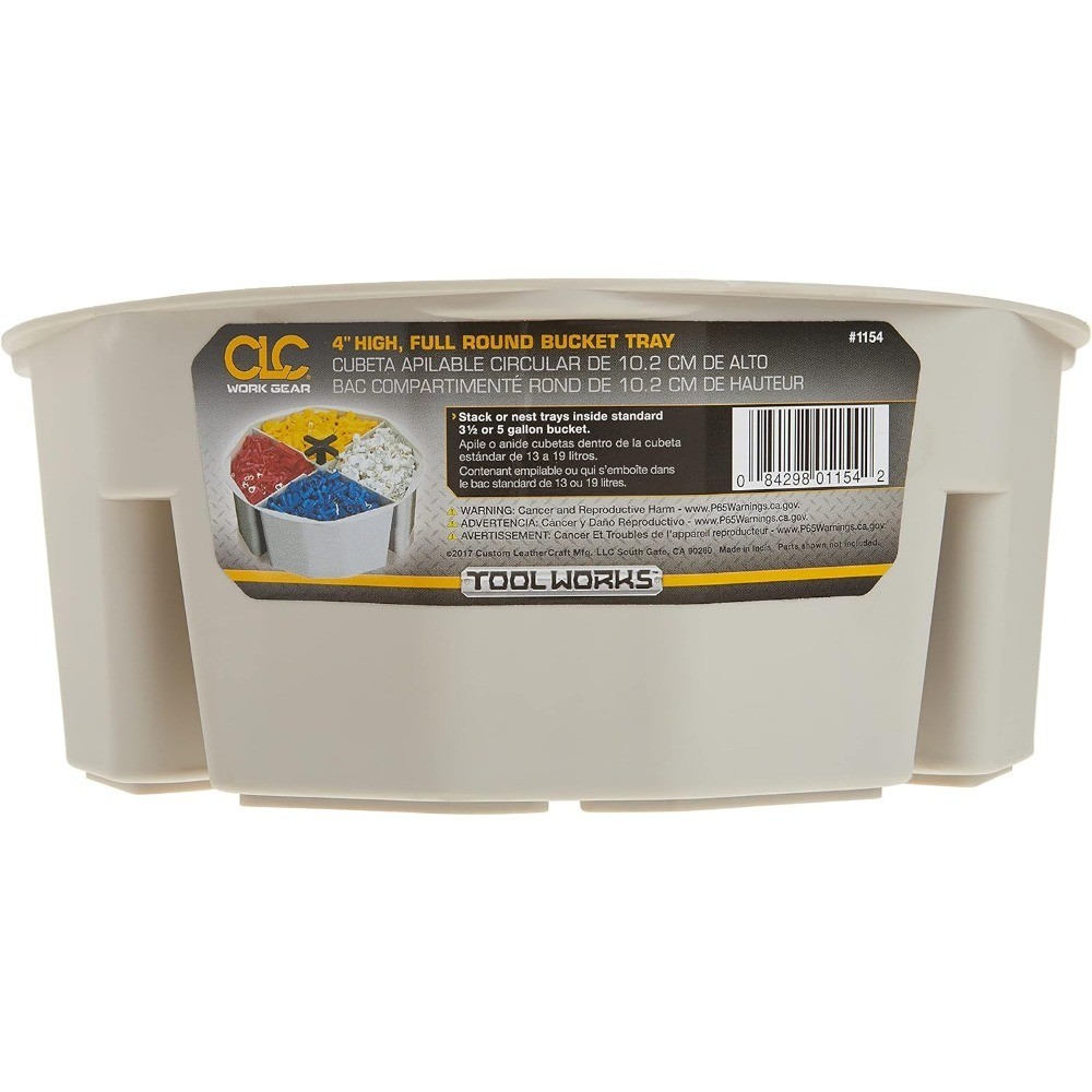 High Capacity 4-Inch Deep Round Bucket Tray in Cream White Finish