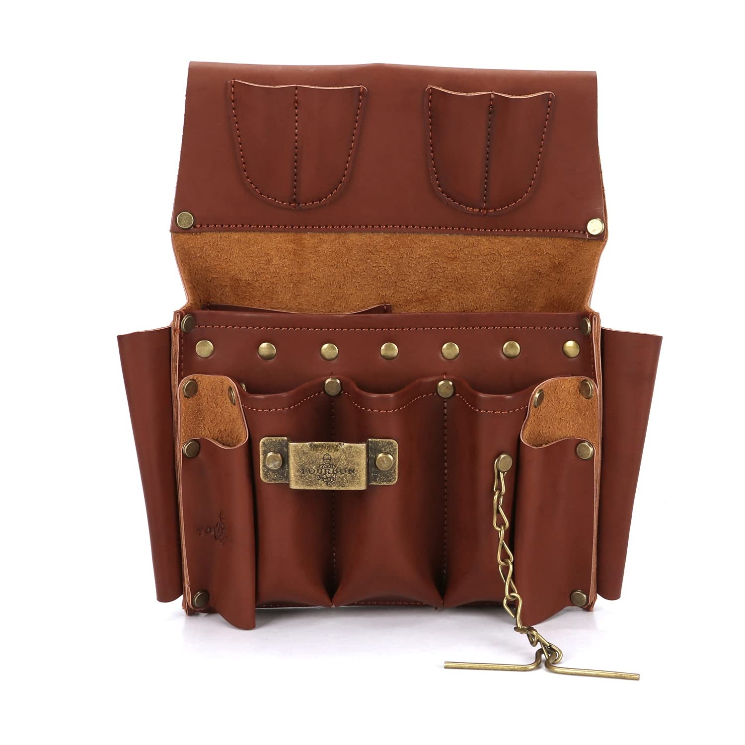 Leather Tool Pouch with Shoulder Strap, Belt Tool Organizer for Wrench Screwd…