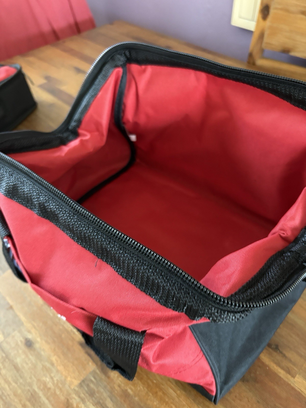 TWO Milwaukee FUEL M12 13″ Heavy Duty Canvas Tool Bag And Carrier Red Black READ