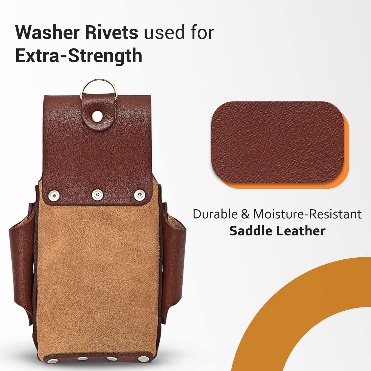 ApLeather Pro5 Electrician Pouch, Leather Tool Pouch, 5 Pocket Pouch with Ele…