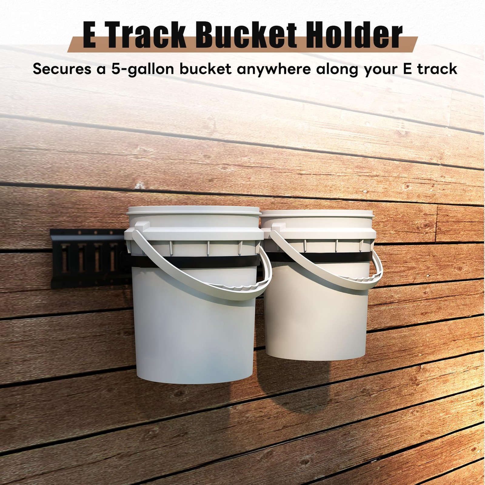 2 Pcs Track 5 Gallon Bucket Holder Wall Mounted Bucket Hanger Track Heavy Dut…
