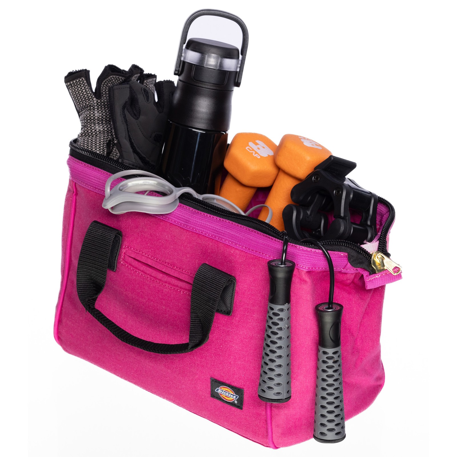 Womens Tool Accessory Tote Bag 12 inch with Zipper Closure Pink Dickies 57148