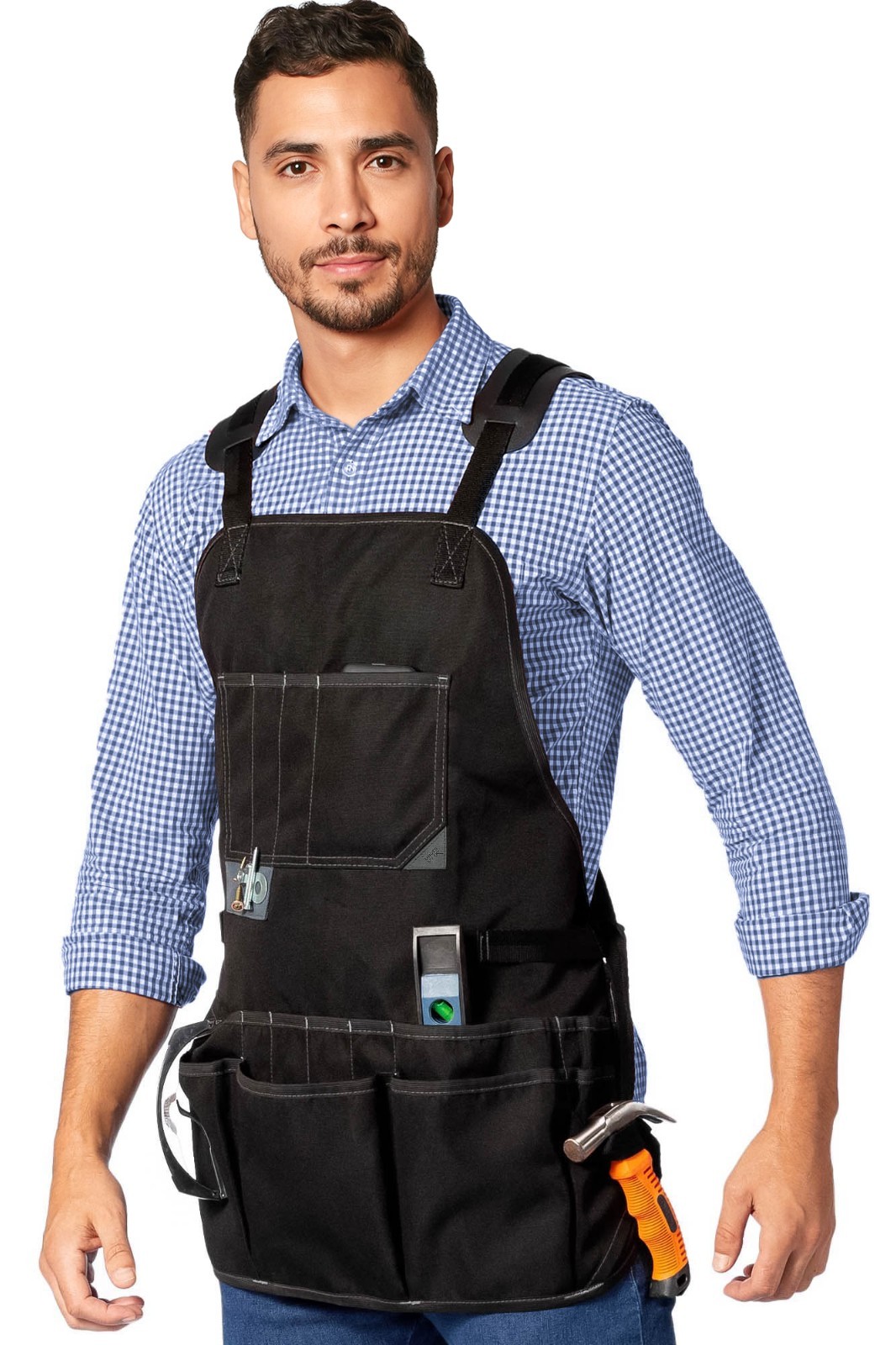 Tool Apron – Magnetic Holder, 18 Pockets, CrossBack – Woodworker, Electrician