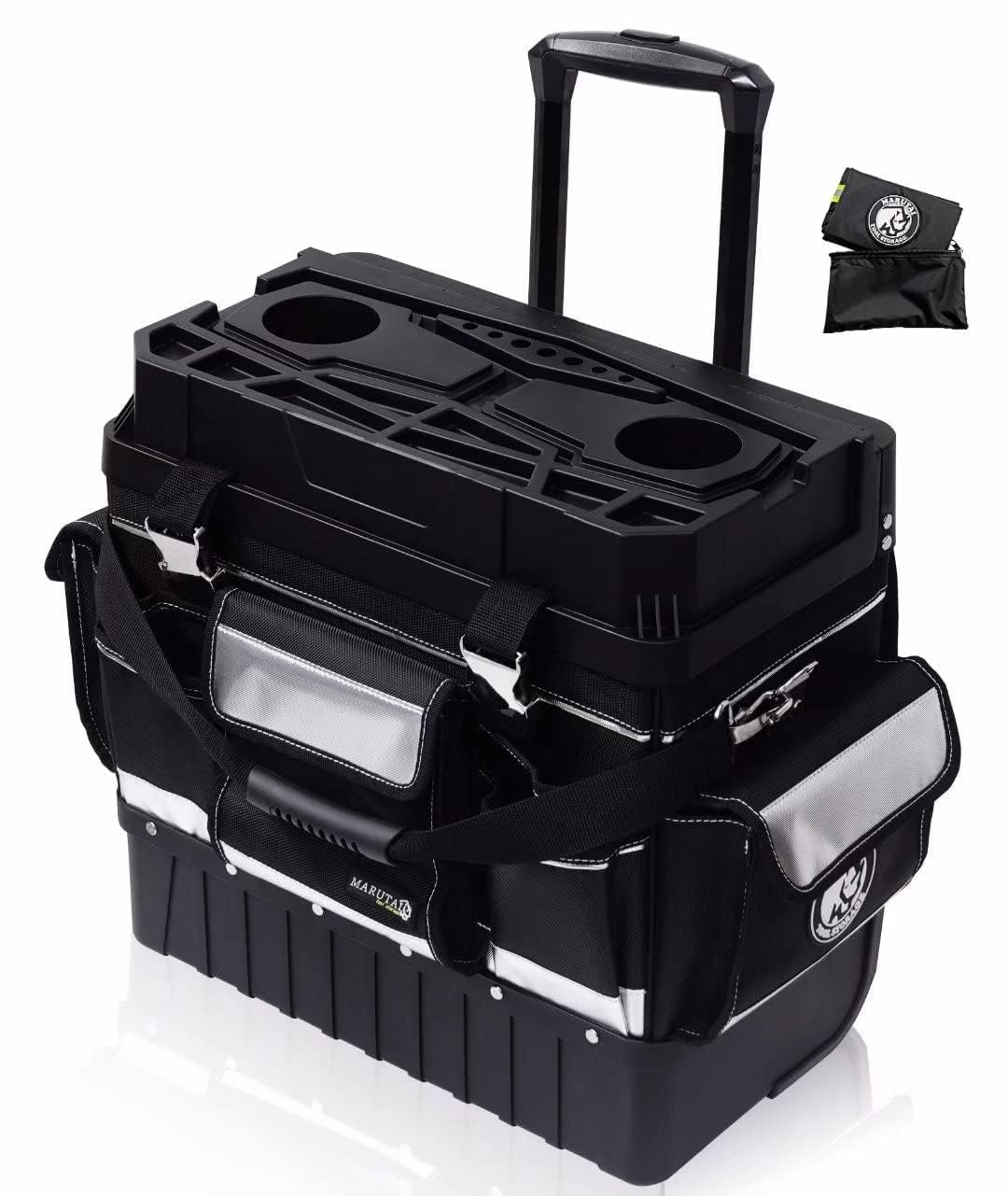 MARUTAI 18» Rolling Tool Bag with Wheels, Bags Organizer, black/silver
