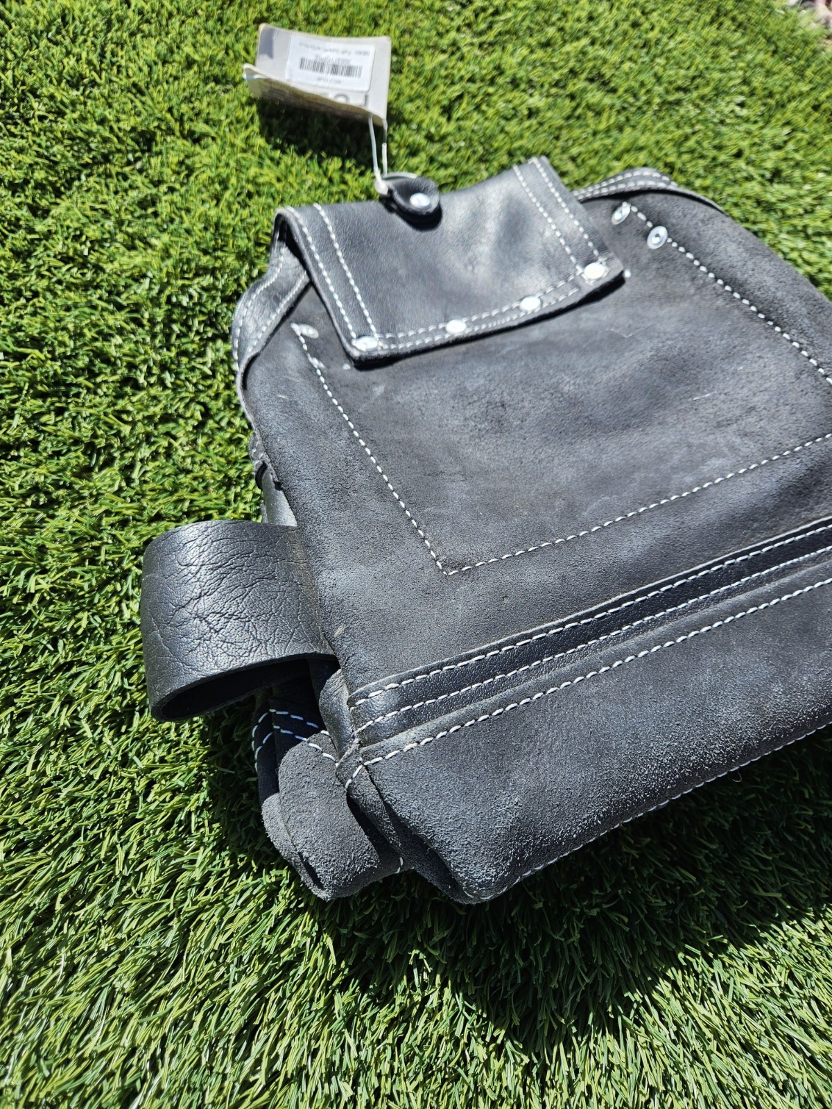 Leather Tool Pouch for Carpenters 5 Pocket Framer Belt Bag Lineman Electrician