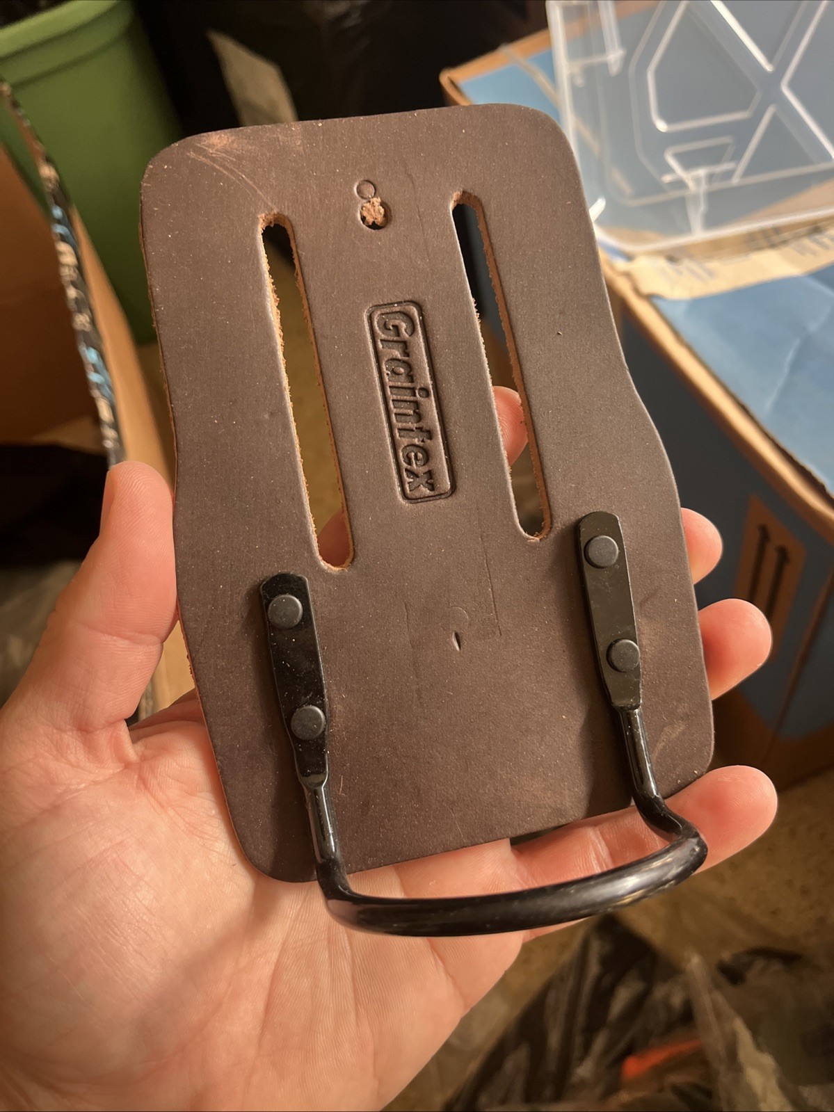 Graintex LH2320 Hammer Holder Fixed Tan Color Oil Tanned Top Grain Leather Belt