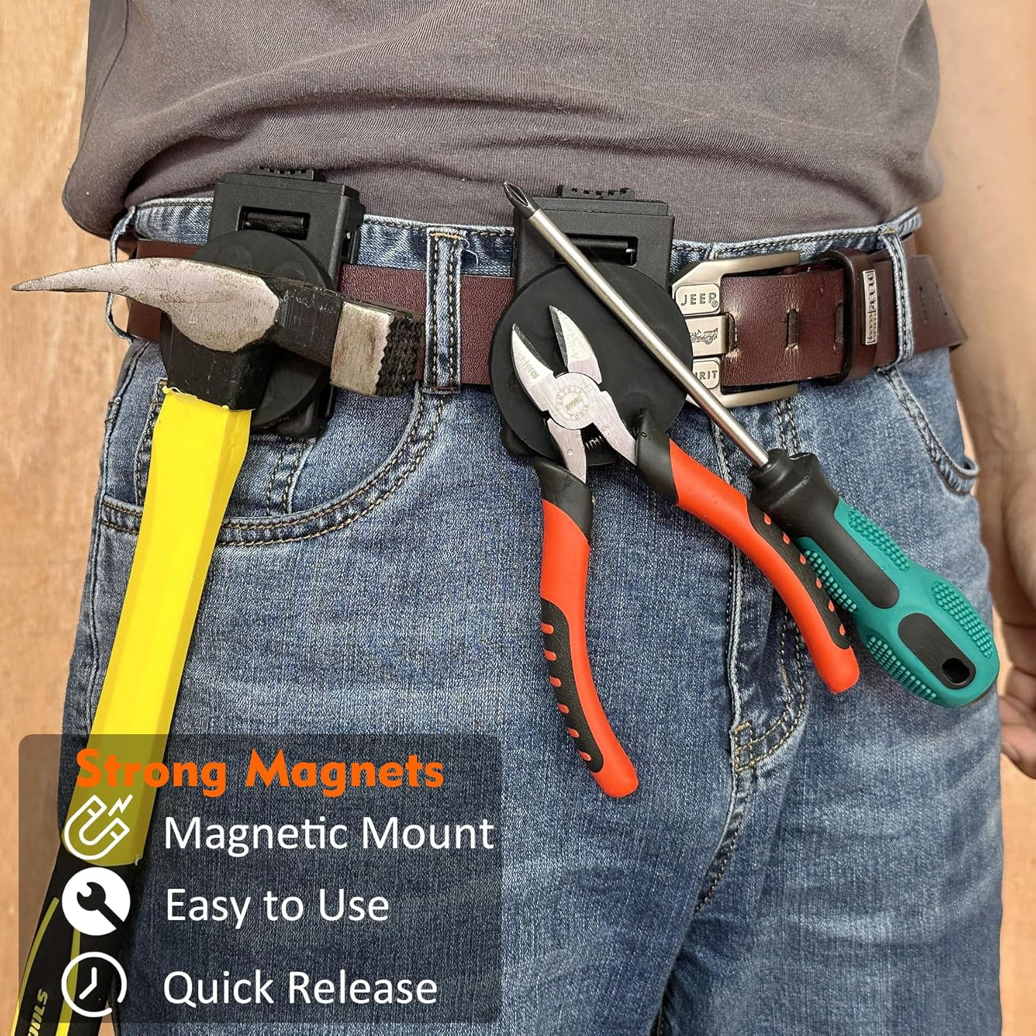 Tool Holster Belt Clip,Heavy-Duty Magnetic Tool Holder for Belt Clip,Anti-Slip S