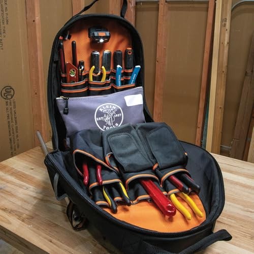 Klein Tools 55578 Zipper Bag with Divider, No. 10 Canvas, 7-Inch x Gray