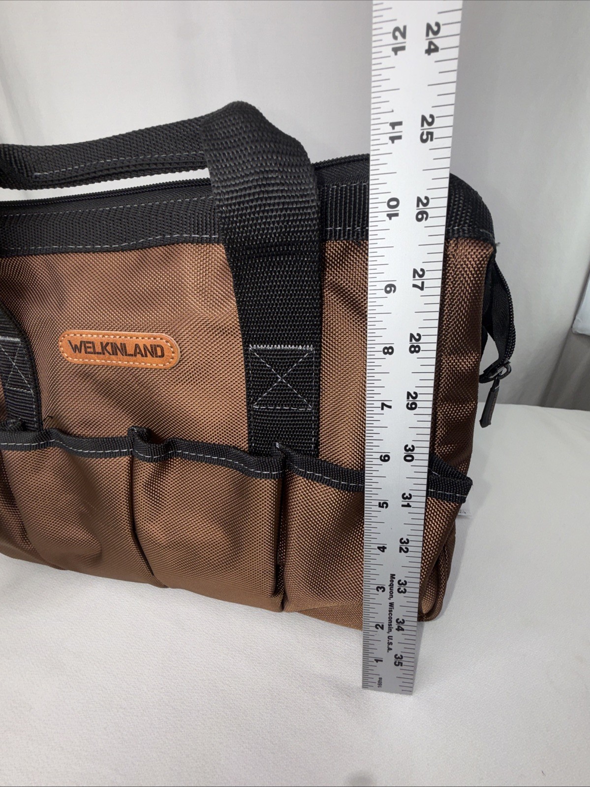 WELKINLAND Heavy Duty 14” Electrician Tool Bag – 16 Pockets