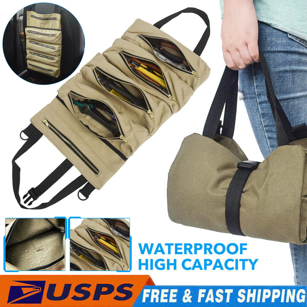 Roll Tool Roll Multi-Purpose Tool Roll Up Bag Wrench Roll Pouch Hanging Carrier