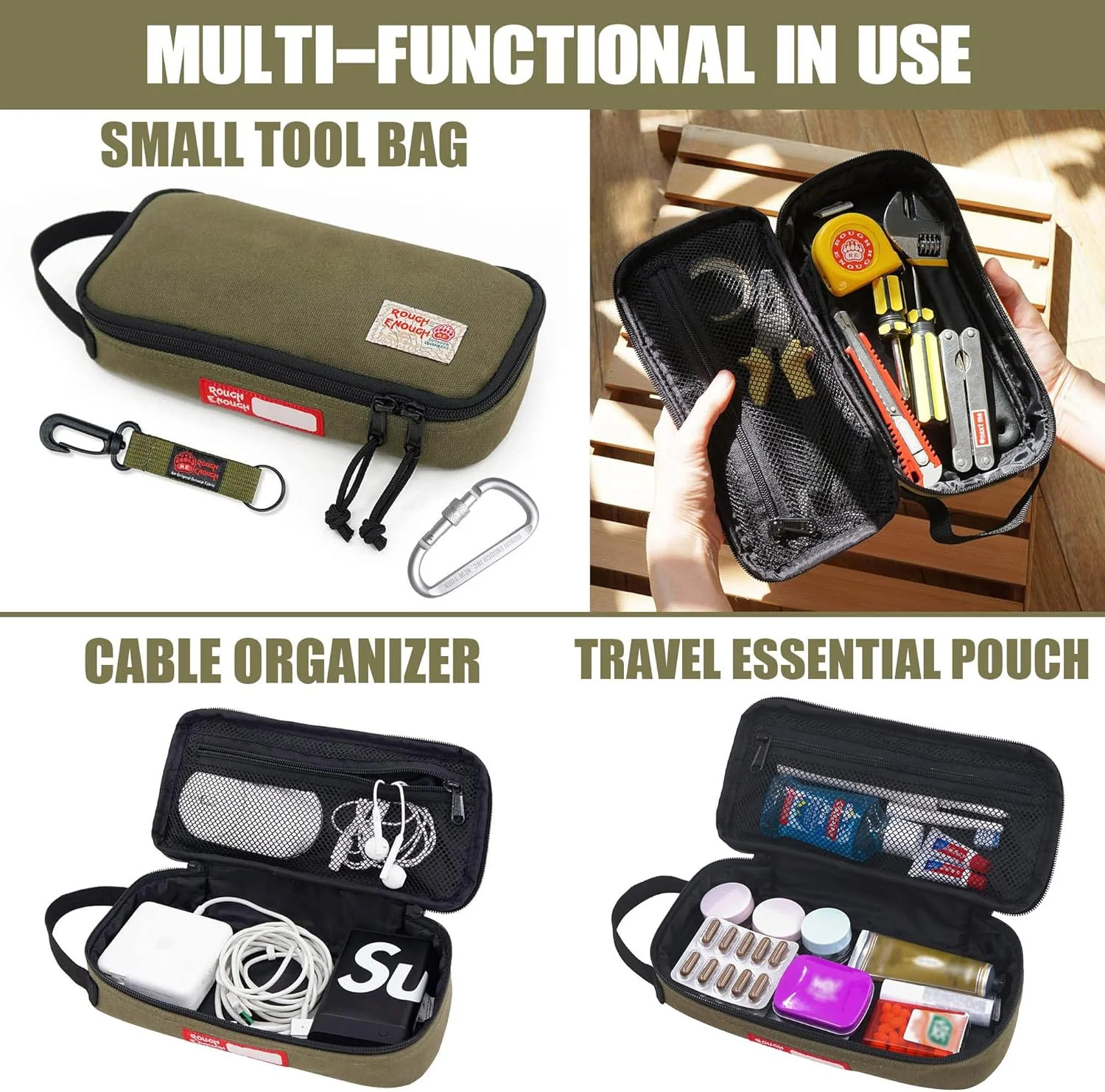 Rough Enough Small Tool Bag Pouch Box EDC Organizer Storage Case for Accessories