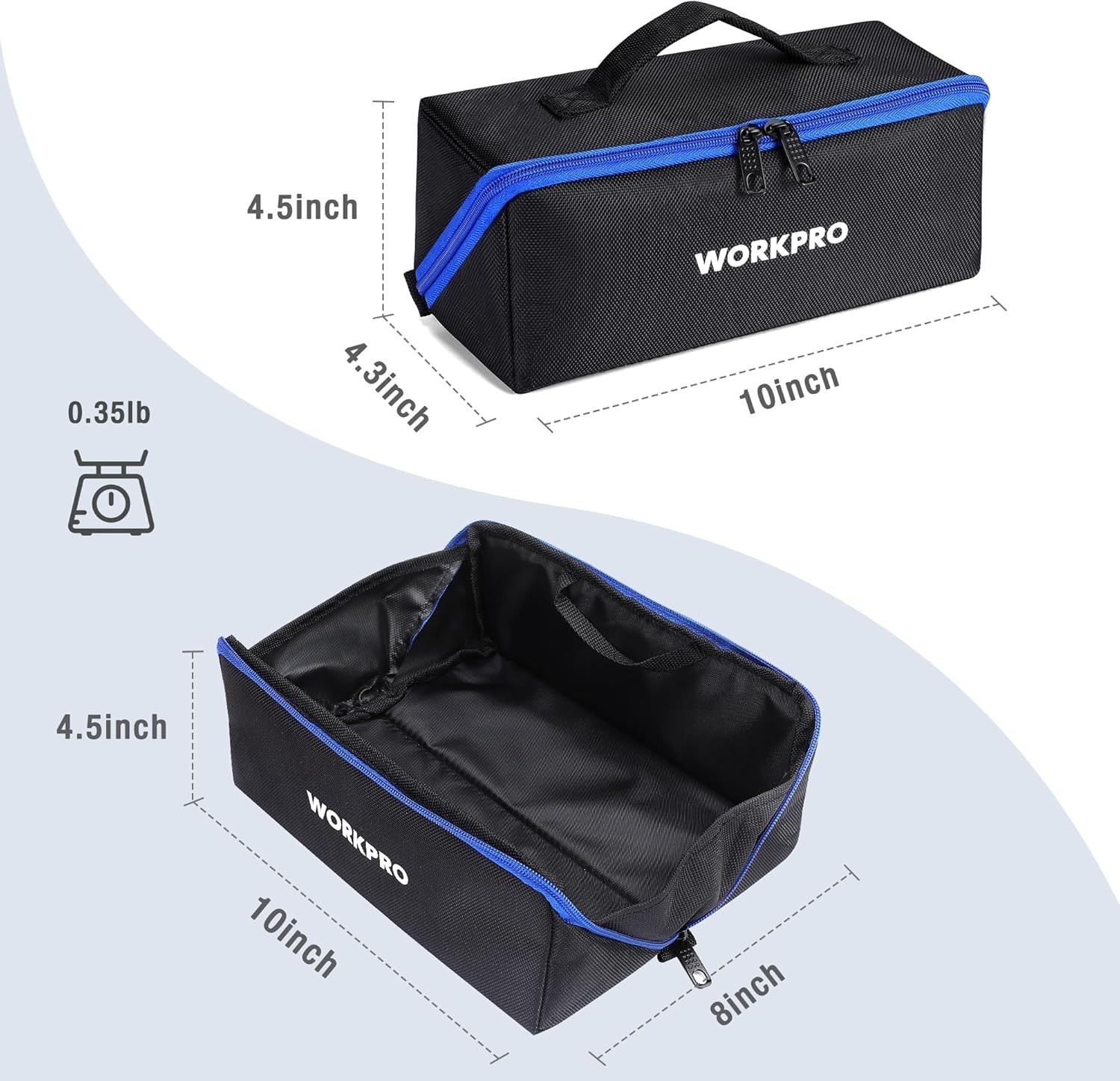 Multipurpose 10″ Tool Organizer Bag with Heavy-Duty Zippers for Professionals