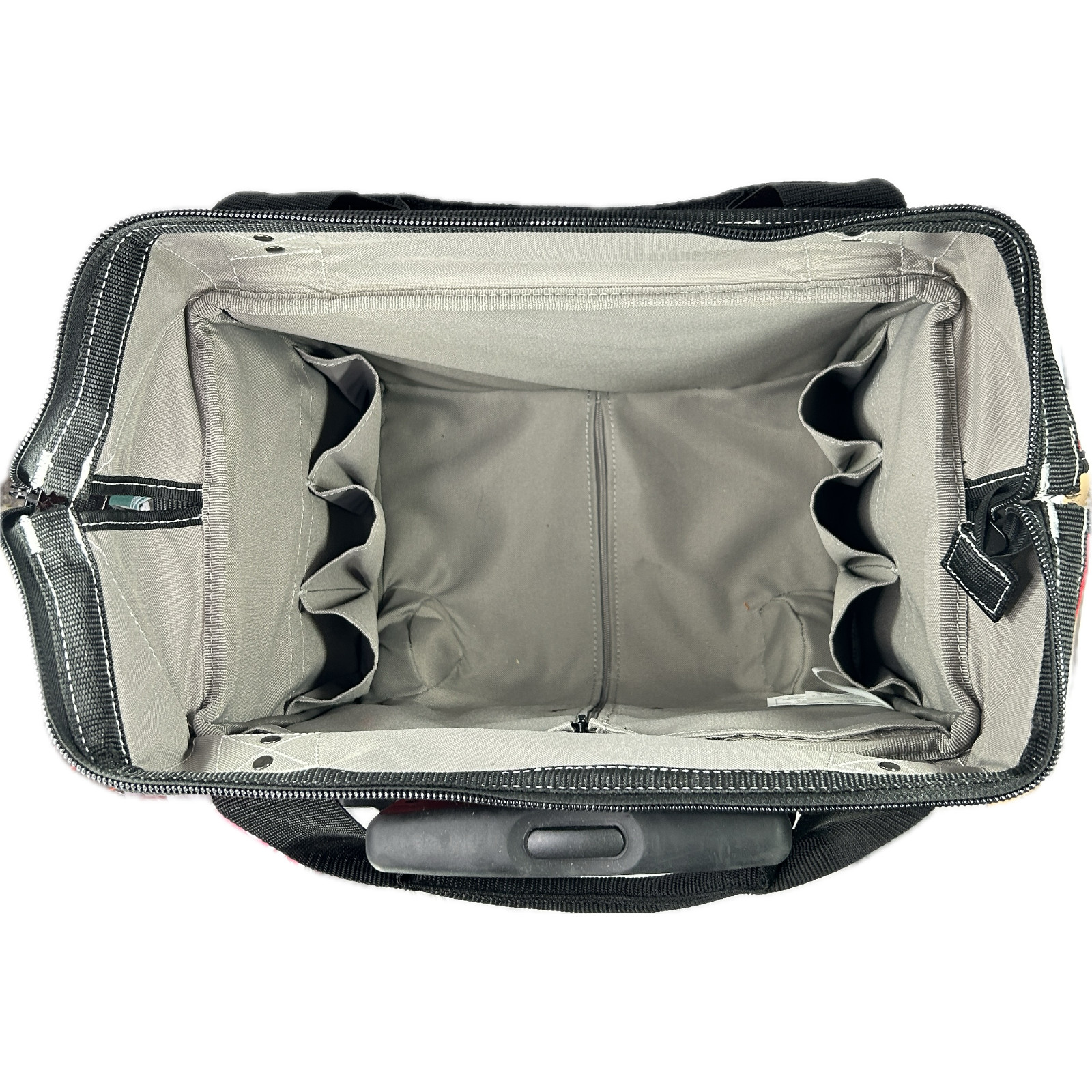 Husky 14 In. Rolling Tool Bag with 13 Pockets Red & Black