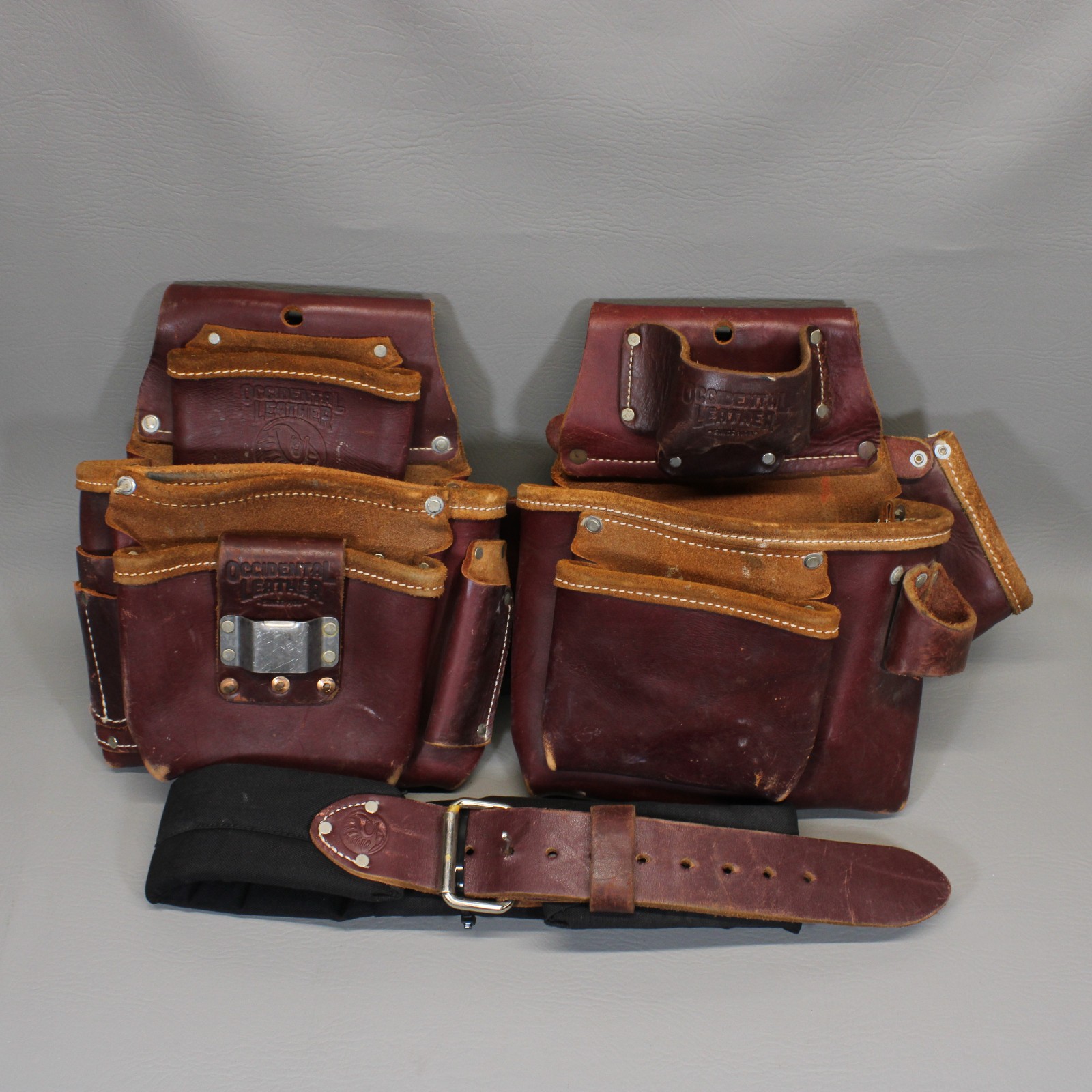 Occidental Carpenter’s Leather Tool Belt & Pouches 5018, 5060, Med. Belt