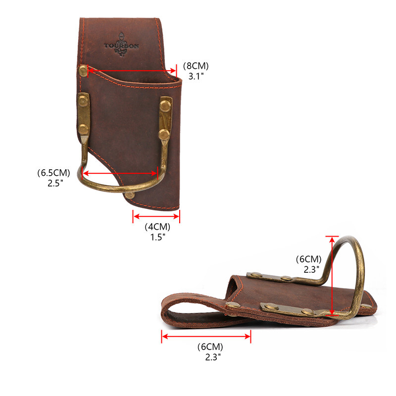 TOURBON Leather Axe/Hammer/Wrench/Pliers Belt Holster Wrokshop Tool Carry Hanger