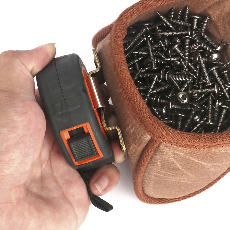 TOURBON 2-in-1 Tool Carrier Nail Screws Drills Belt Pouch Tape Measure Holder US