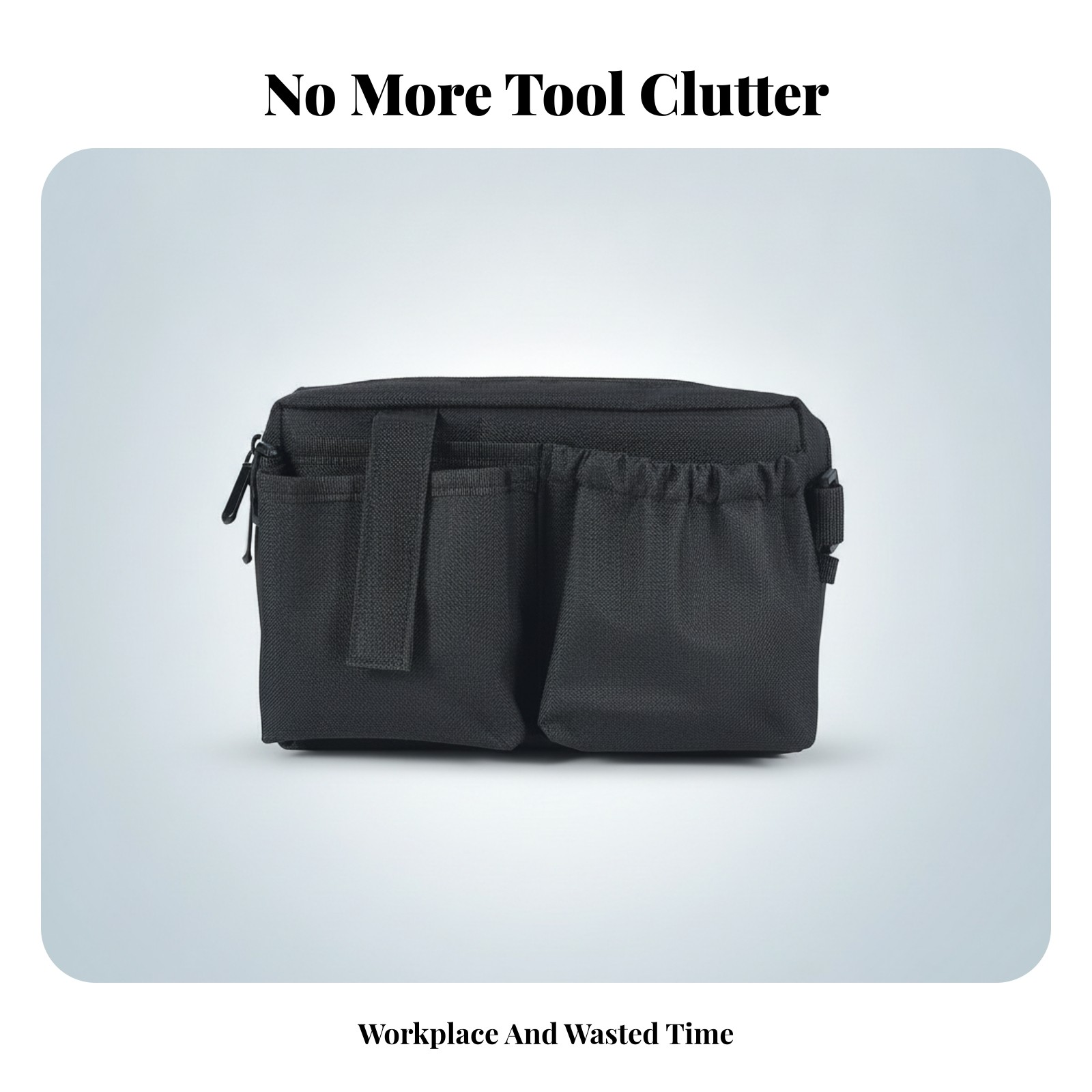 Zippered Tool Waist Bag 600D Oxford Cloth Waist Tool Bag Adjustable Strap