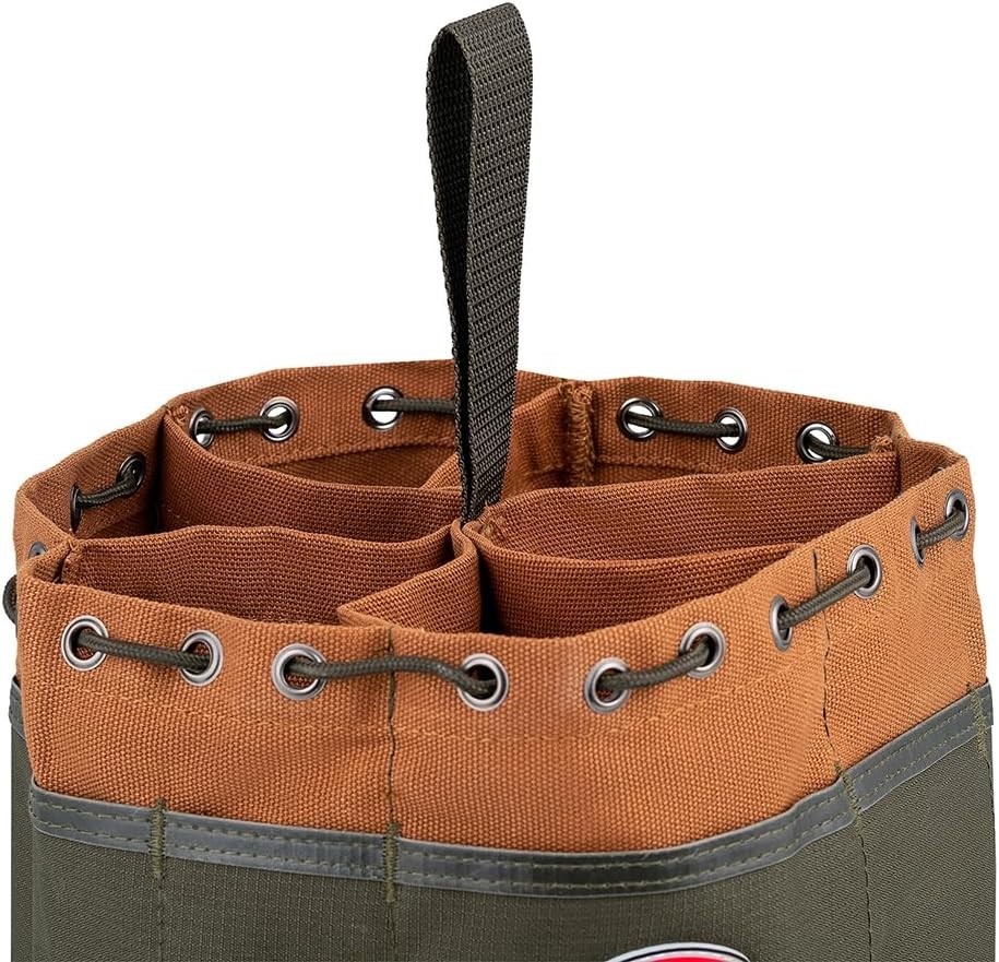 19-Pocket Canvas Organizer Parachute Bag in Brown for Tools & Small Parts