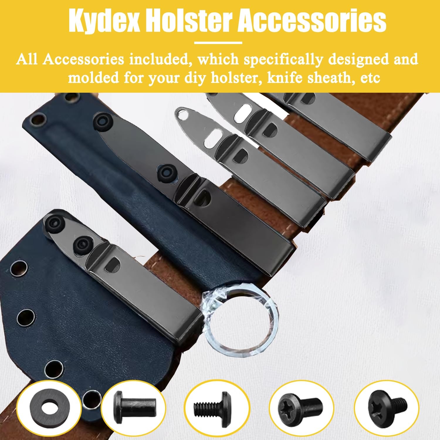 Kydex Belt Clip Knife Sheath Kit, Stainless Steel Kydex DIY Holster Kit, Knif…