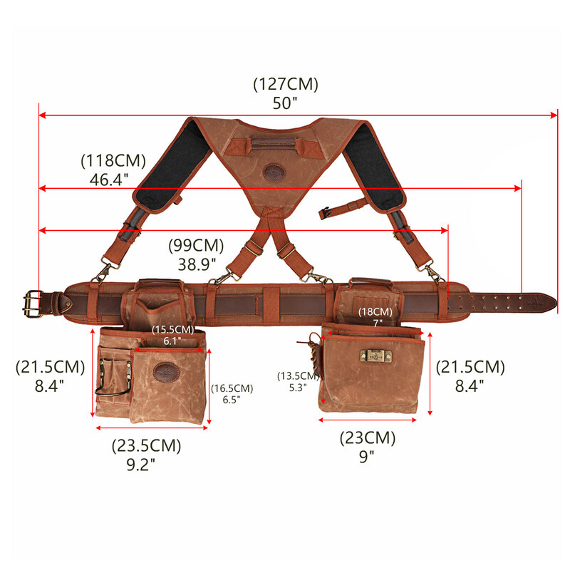 TOURBON Workshop Electrician Carpenter Heavy Duty Tool Carry Wearable Detachable