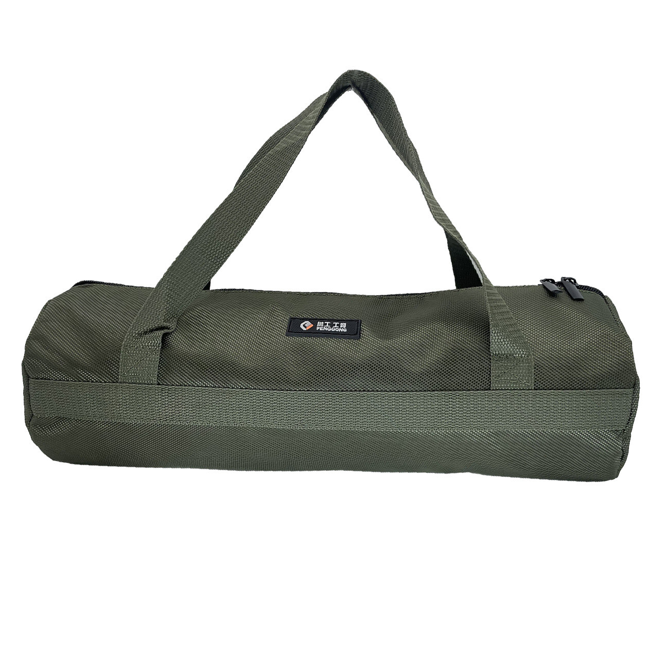 16 inch Green Tool Bag with Zippers Quick storage Canvas for home 15.75×5.12in
