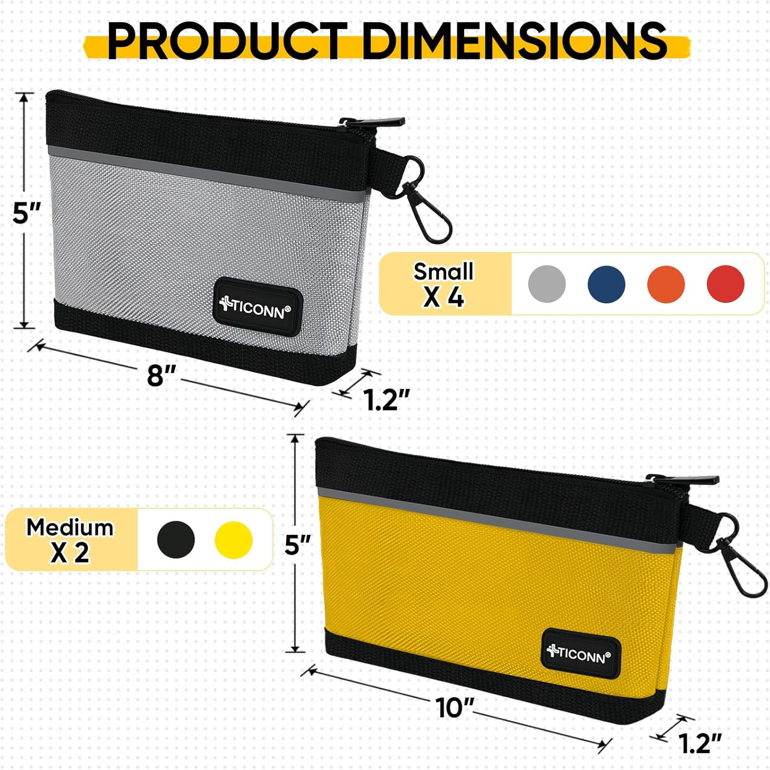 Tool Pouches with Zipper, 1680D Oxford Small Tool Bags, Waterproof Utility Bag Z